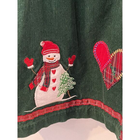 Vintage Corduroy Christmas Jumper Overall Dress Little Girl - Size 24 Months - Picture 4 of 8